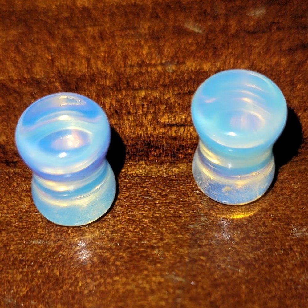 Glass iridescent 2 Guage earrings